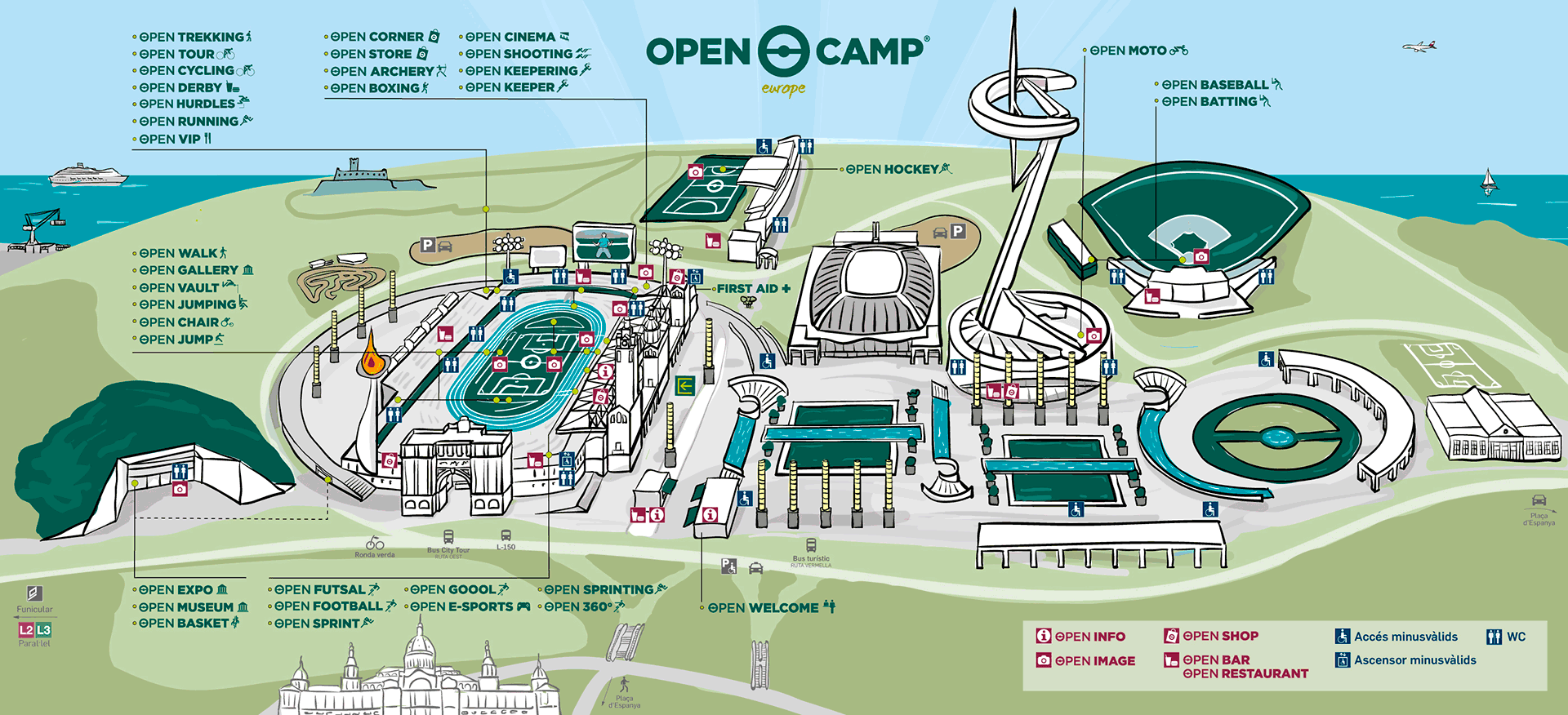 open camp mapa